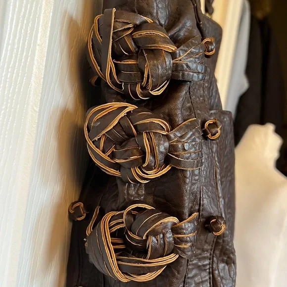 BRACIANO Shoulder Bag Handbag Brown REALLY NICE 15 w x12 h x 3” - Picture 3 of 13